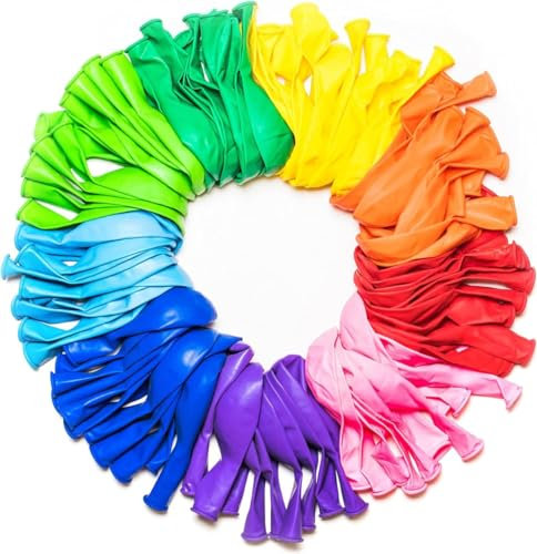 SharkGear Party Balloons 50, 100 pcs | 10in Assorted Colorful Balloon | Bulk Pack Latex Baloons for Birthday, Party, Wedding, Anniversary and Vacations (50pcs-Rainbow)