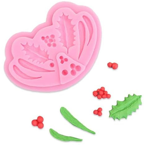 Fondant Formen Silikon 2 Stückediy Weihnachten Kuchen Dekoration Schokolade Backen Stechpalme Blatt Fondant Ton Silikonform