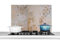 KitchenYeah© Küchenrückwand Platte Spritzschutz Küche Deko Aluminium Platte Wandschutz Küchen Zubehör WandverkleidungFliesen - Vintage - Braun - Antik - 90x60 cm