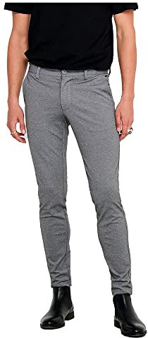 ONLY & SONS Herren Onsmark Slim Gw 0209 Pant Noos Chinohose, Medium Grey Melange, 34W / 36L EU