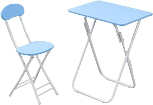FnnEmg Klappbarer Campingtisch Tragbar Klapptisch Mit Stuhl, Multifunktional Klein Campingtisch Stabil Und Langlebig Für Picknick Kochen Garten Wandern Reisen-Blau||16.14 * 23.62 * 27.95INCH