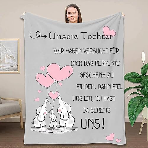 ACCZ Personalisierte Decke für Tochter - Geschenk von Mama und Papa - Beste Tochter Geschenk für Geburtstag, Weihnachten, Abschluss