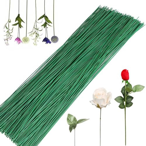 QEEROYO 100 Piezas Herramienta Florales, Alambre Verde para Floristas, 30cm Alambre de Tallo Floral, WirepPara Flores, Alambre Floral Wire, Floristas Alambre de Tallo Floral, Floral Verde Stem