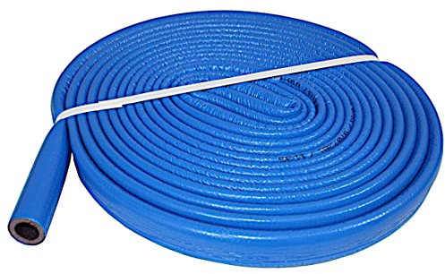 10 m Rolle PE-Rohrisolierung Isolierschlauch Blau | Schutzschlauch Heizungsrohr Isolierung mit Schutzhaut | Rohr Dämmung Schlauch Rohrdämmung Warmwasserleitung Heizung (Innendurchmesser: 18mm)