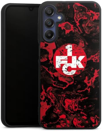Premium Silikon Hülle kompatibel mit Samsung Galaxy A15 Handyhülle schwarz Case 1. FC Kaiserslautern 1. FCK Logo