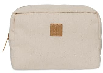 Jollein Twill Sac à Couches – Naturel – Trousse à Couches – Aspect Lin – Trousse de Maquillage – Organiseur, Beige, 23x19x10 cm, Sac à Couches en sergé/Trousse de Maquillage/Organisateur