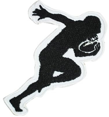 Aufnäher mit Fußballspielermotiv, breiter Empfängeraufnäher bestickt, zum Aufbügeln oder Aufnähen, Abzeichen für Kleidung usw. 9 x 6 cm