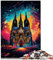 Puzzle für Erwachsene, 1000 Teile, „Die farbenfrohe Psychedelia des Kölner Doms“, für Erwachsene und Jugendliche ab 12 Jahren, Holzpuzzle, einzigartiges Herausforderungsspiel, Größe: 50 x 75 cm