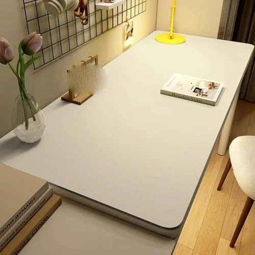 HJGUI Große Schreibtischunterlage, Tischschutz, Ledertischdecke für Zuhause, leicht zu reinigen, wasserdicht, Teeuntersetzer, rutschfest, Gamer-Tastatur-Mauspad, Beige, 60 x 140 cm