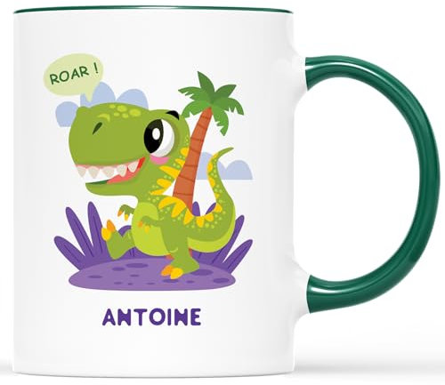 𝗖𝗔𝗗𝗘𝗔𝗨 𝗣𝗟𝗨𝗦 Mug Personnalisé Prénom - Mug Dinosaure Roar Pour Enfant - Cadeau Tasse Dinosaure Enfant, Mug Enfant, Tasse Enfant, Mug Dinosaure, Tasse Dinosaure