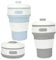 2 Pack Collapsible Cup,Travel Mugs For Hot Drinks,Reusable Travel Cup,Collapsible Coffee Cup With Lid,Collapsible Cups For Travel,Foldable Cup For Picnic,Hiking,Camping, Travel,Office(1Grey+1Blue)