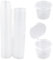 REBECASKYENS 1oz Small containers with Lids, Plastic Pots With Lids,Slime Containers,25ml Small Sauce Pots Plastic Pots Reusable Jelly Pots for Sauce Dips Salads