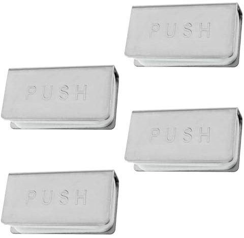 Xhziy Cabinet U-Shaped Glass Door Clamp Non-Magnetic Latch Clip Glass Retainer Strip Glass Door Magnetic Catch Glass Clips for Cabinet Latch Clips for 3-6mm Thick Glass Doors 4PCS