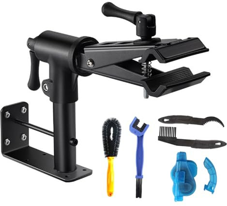 2 in 1 Fahrradmontageständer, Fahrrad Reparaturständer, Profi Reparaturständer mit Chain Cleaner, Stabile Wand und Werkbank Montage, 360° Drehbar, Tragfähigkeit Bis zu 40KG für MTB & Straßenräder