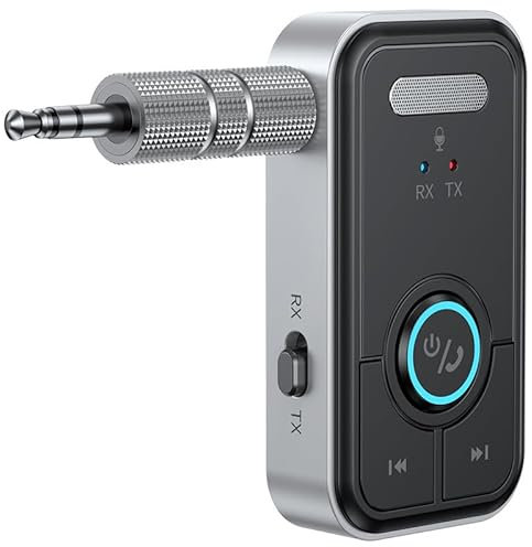 Bluetooth 5.3 Auto AUX Audio Adapter Empfänger Sender AUX Wireless Audio Adapter 3.5mm Jack für Auto Kopfhörer TV Lautsprecher