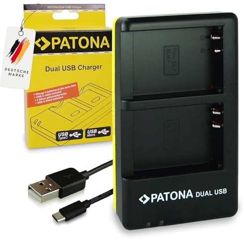 PATONA USB-C Dual Charger for BLN-1, BLN1 Battery Compatible with Olympus OMD E-M1, OM-D E-M5, EM5 Mark II, Pen E-P5, Pen F, Stylus XZ-2