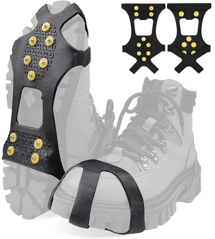10 Crampones Antideslizante, Clavos Antideslizantes Zapatos para Senderismo, Garras de Zapatos para Hielo y Nieve, Caminar sobre Nieve o Hielo y Otros Deportes al Aire Libre(M)