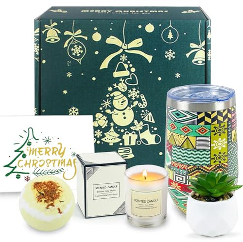 YAOYIN Geschenkset Weihnachten, Weihnachtskerzen, Wellness Geschenke für Frauen, Duftkerzen Weihnachten Weihnachtstassen Geschenkset Frauen, Mama u Männer Weihnachten, Geburtstagsgeschenk