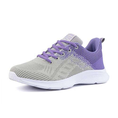 Hitmars Scarpe Running Donna Scarpe da Ginnastica Scarpe da Corsa per Camminare Sneakers Donna Palestra Fitness Cuscino d'Aria 3 Viola 38