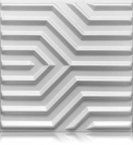 Deccart Zigzag Panneaux Muraux 3D | Plaques Murales Décoratives | Panneau Mural 3D Design | Idéal pour Faux Mur Mur 3D et Décoration Intérieure | Panneaux Décoratifs Mural | Blanc (12m2)