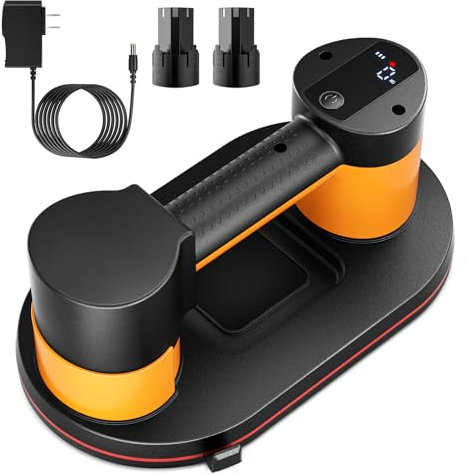 Tnamdan Elevador de ventosa eléctrico de doble motor Capacidad de carga 300 kg Elevador de vacío Pantalla digital Ventosa Baldosas de cerámica/vidrio 4000 mAh Ventosa eléctrica de 27,5 * 16 cm