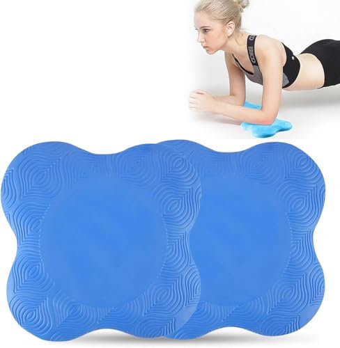 Juego de 2 almohadillas para rodillas para yoga, accesorios de yoga, antideslizantes, resistentes al desgaste, protegen las rodillas, las manos, las muñecas y los codos, color azul
