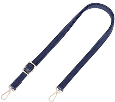 PU Lederriemen für Klein Tasche Blau, Verstellbarer Damen Taschengurte mit Karabiner Gold, 80-125 cm Tragegurt Tasche für Damen, Crossbody Gurt, 1.9cm, 1703