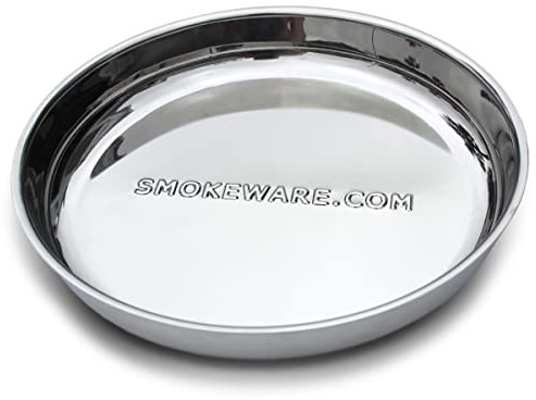 BBQ Plus Smokeware Heavy Duty Thick Stainless Steel Drip Pan - Large/Classic Size Kamado Joe (14 Inch)