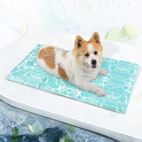 Pawtasy Kühlmatte Hund, Kühldecke für Hunde und Katzen, Kühlkissen mit Ungiftiges Gel, Hundekühlmatte Selbstkühlend für Große Mittelgroße Haustiere, Kühlende Hundematte - L 51 x 90.4 cm