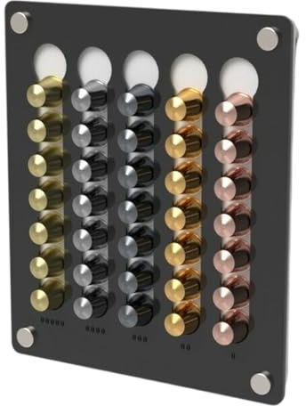 ccuzs Coffee Pod Holder, Wall-Mounted Acrylic Storage Rack, Adhesive Capsules Organizer, Compact Design, Holds 35 Pods, Compatible With Nespresso, KCup, And More, 11.81*13.78in