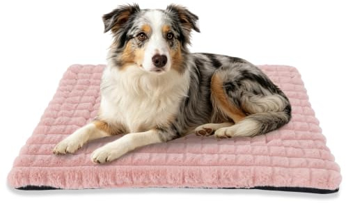 BVAGSS Flauschiges Orthopädisches Hundebett, Waschbar Hundematte, rutschfeste Unterseite, Plüsch Hundekissen Weiche und Warme Hundematte für klein mittel große Hunde XH082 (100x70cm,Rosa)