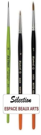 Pinceau Raphael Series 8404, kolinsky Rouge, Set 2 pcs, 0, 1 + 1 Pinceau