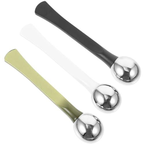 ERINGOGO Augenmassagestift 3 Stück Metall Löffel Für Gesichtscreme Augenpflege Zur Reduzierung Von Augenringen Und Dunklen Flecken Make up Tool Für Zuhause Und Schönheitssalon