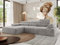 MKS MEBLE Ecksofa mit relaxfunktion elektrisch, Sofa L-Form - Rilasso - Hellgrau Plüsch Links