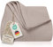 LAYNENBURG Premium Tagesdecke 240 x 260 cm XXL - Waffelpique 100% Baumwolle - leichte Sommerdecke Waffeloptik - Baumwolldecke Bett-Überwurf, Sofa-Überwurf, Couch-Überwurf - Sofa-Decke (Taupe)