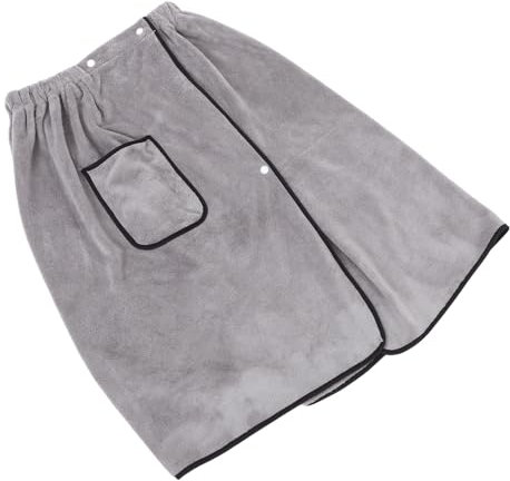 Zerodeko Toalla Envolvente para Hombres Ajustable de Coral con Bolsillo para SPA Playa y Gimnasio Rápido Secado y Alta Absorbencia
