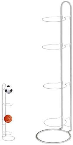 Pesoncarl Rack de Basket-Ball, Support de Basket-Ball 36 Pouces à 4 Couches, Stockage à Billes en Acier en Carbone Lourd, Rack Billes Vertical Polyvalent indépendant pour la Maison