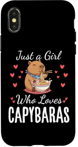 Just a Girl Who Loves Capybaras Ramen Kids Kawaii Cute Girls Case for iPhone X/XS