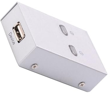 Gatuida USB 2.0 Druckerfreigabe Kunststoff und Metall mit Automatischem Umschalter für Zwei Geräte für Scanner und Drucker im Kleinen Büro oder Zuhause