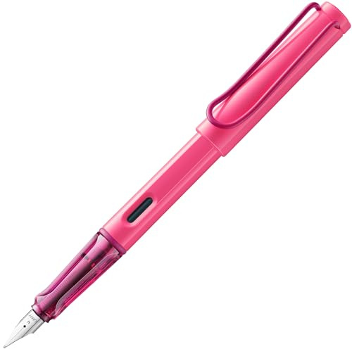 Lamy safari neonpink Füller mit polierter Stahlfeder in Strichbreite M