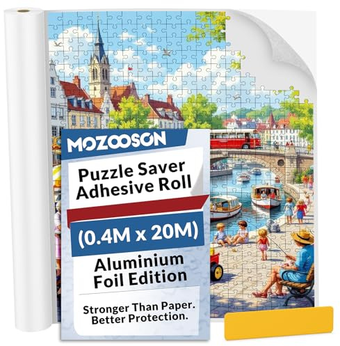 MOZOOSON Colle Puzzle Rouleau Auto-Adhésif 20m XXL pour 20×1000 Pièces