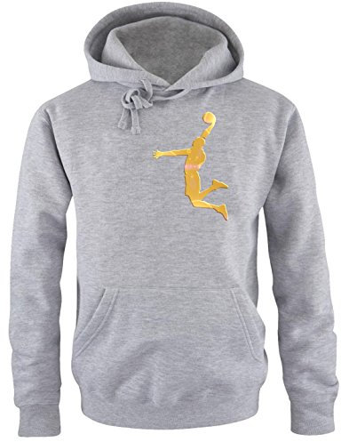Coole-Fun-T-Shirts Dunk Basketball Slam Dunkin Kinder Sweatshirt mit Kapuze Hoodie Gray-Gold, Gr.164cm