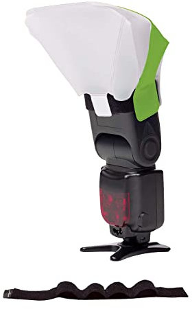 LumiQuest Ultrasoft Frosted Light Diffuser, Compact Light Modifier with UltraStrap Bundle, Universal Classic Design for External Camera Flashes, Neon Green