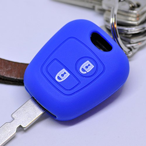 Soft Case Schutz Hülle Auto Schlüssel für Citroen Berlingo C1 C2 C3 Toyota Aygo Peugeot Partner 107 206 SW CC 406 307 Remote/Farbe: Dunkelblau