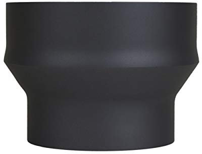 LANZZAS Extensión de tubo de estufa de 150 mm de diámetro a 200 mm – Color: negro metalizado – Ampliación del tubo de humos