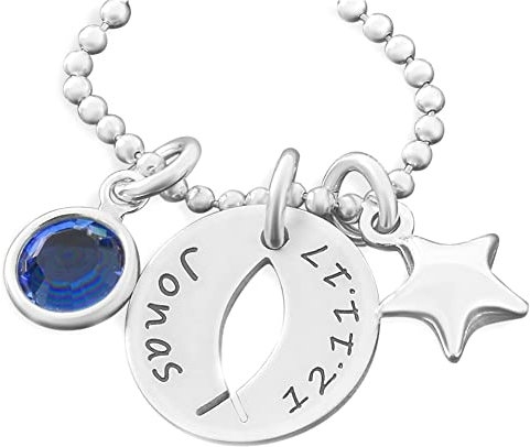 Taufkette Junge Silber Gravur Tauffisch Namenskette Taufe Taufschmuck Kette mit Fisch Geschenk Jungen Silberschmuck Heilige Taufe Taufketterl mit Namen | HANDMADE IN GERMANY
