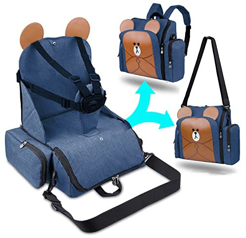 Baby First Alzasedia Bambini da Viaggio 4in1, Borsa Passeggino Termica Con Fasciatoio Materassino Portatile Neonati, Zaino Mamma Multifunzione, Seggiolone Pappa Portatile, Tessuto Waterproof