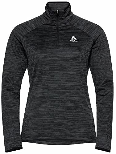 Odlo Essential Thermal_313261, Giacca in pile Donna, Black Melange, S