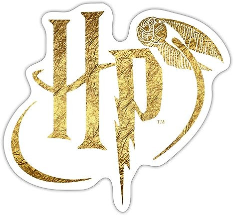 Spreadshirt Harry Potter HP Logo Sticker Aufkleber, 10 x 10 cm, Mattweiß