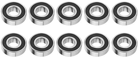 Aramox Kugellager, 10 Stück 6204-2RS Hochgeschwindigkeitsplatte Doppelseitige Dichtung Deep Groove Raceway Kugellager 17x47x14mm